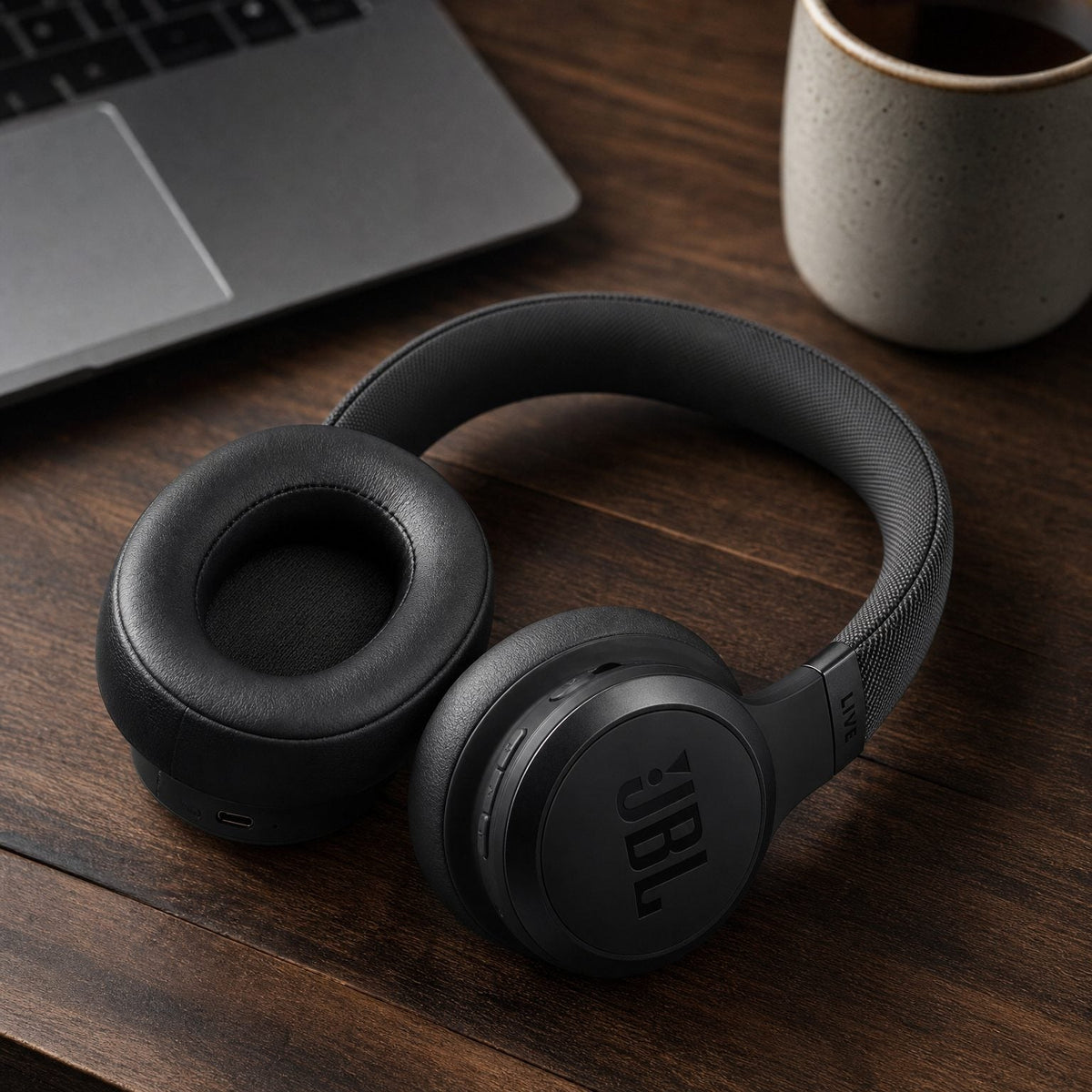Replacement ear pads for JBL Live 460NC / 670NC, in use