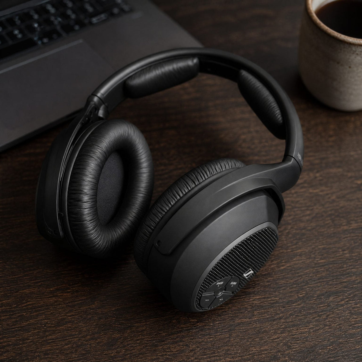 Replacement ear pads for Sennheiser RS / HDR Series, in use