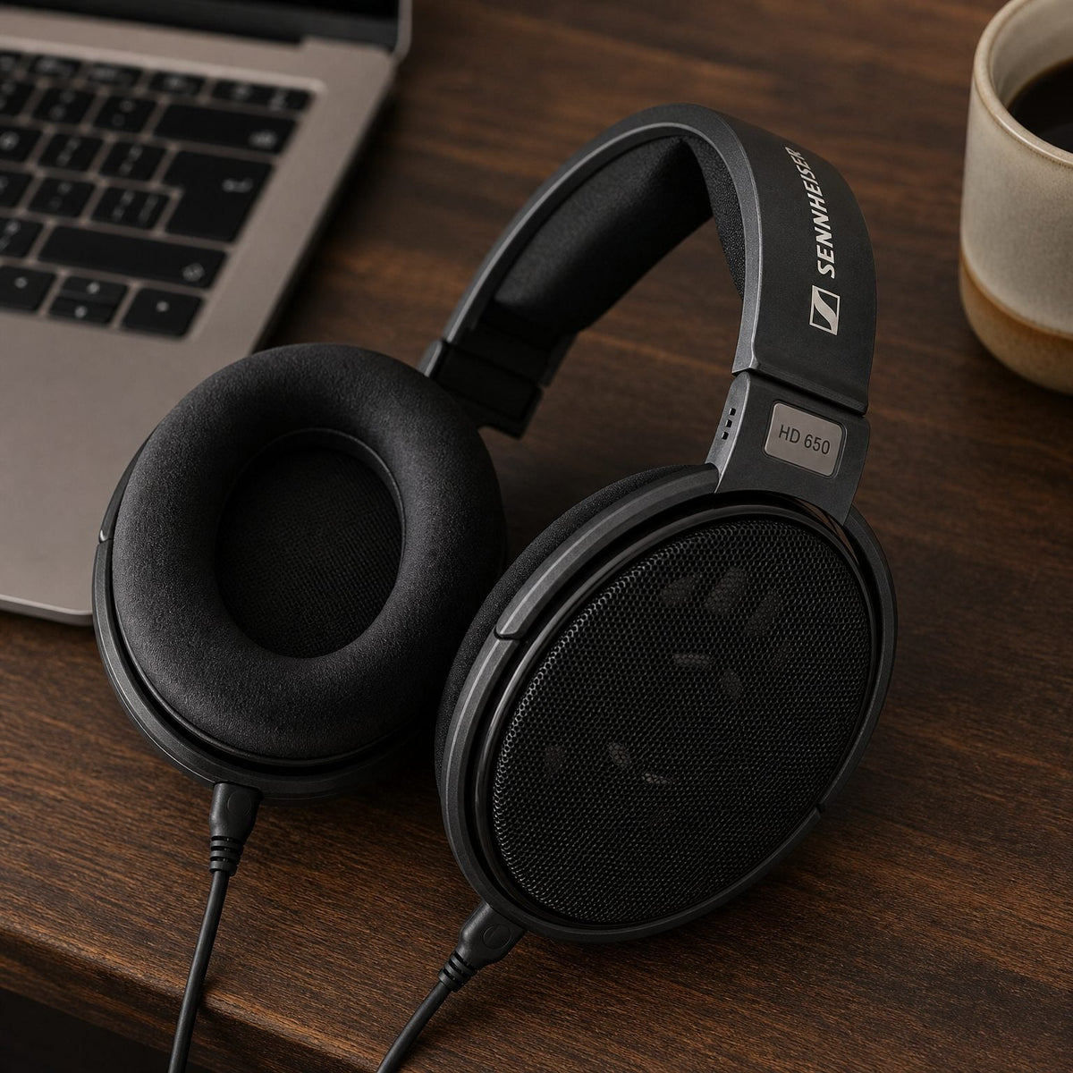 Replacement ear pads for Sennheiser HD 600 / 650 Series, in use