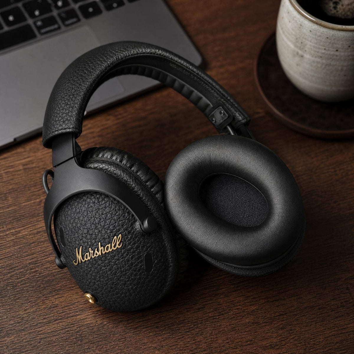 Replacement ear pads for Marshall Monitor II ANC, in use