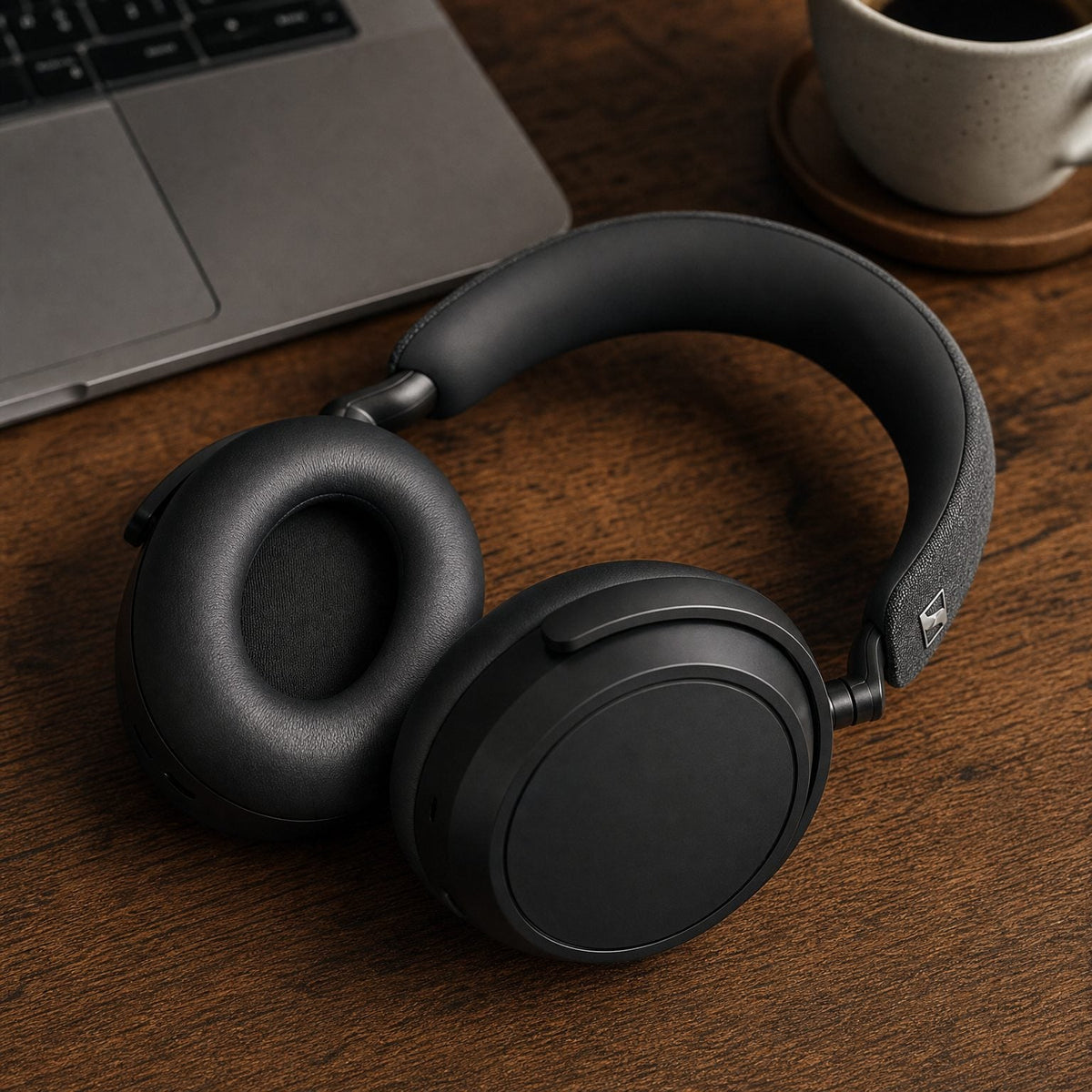 Replacement ear pads for Sennheiser Momentum 4 Wireless, in use