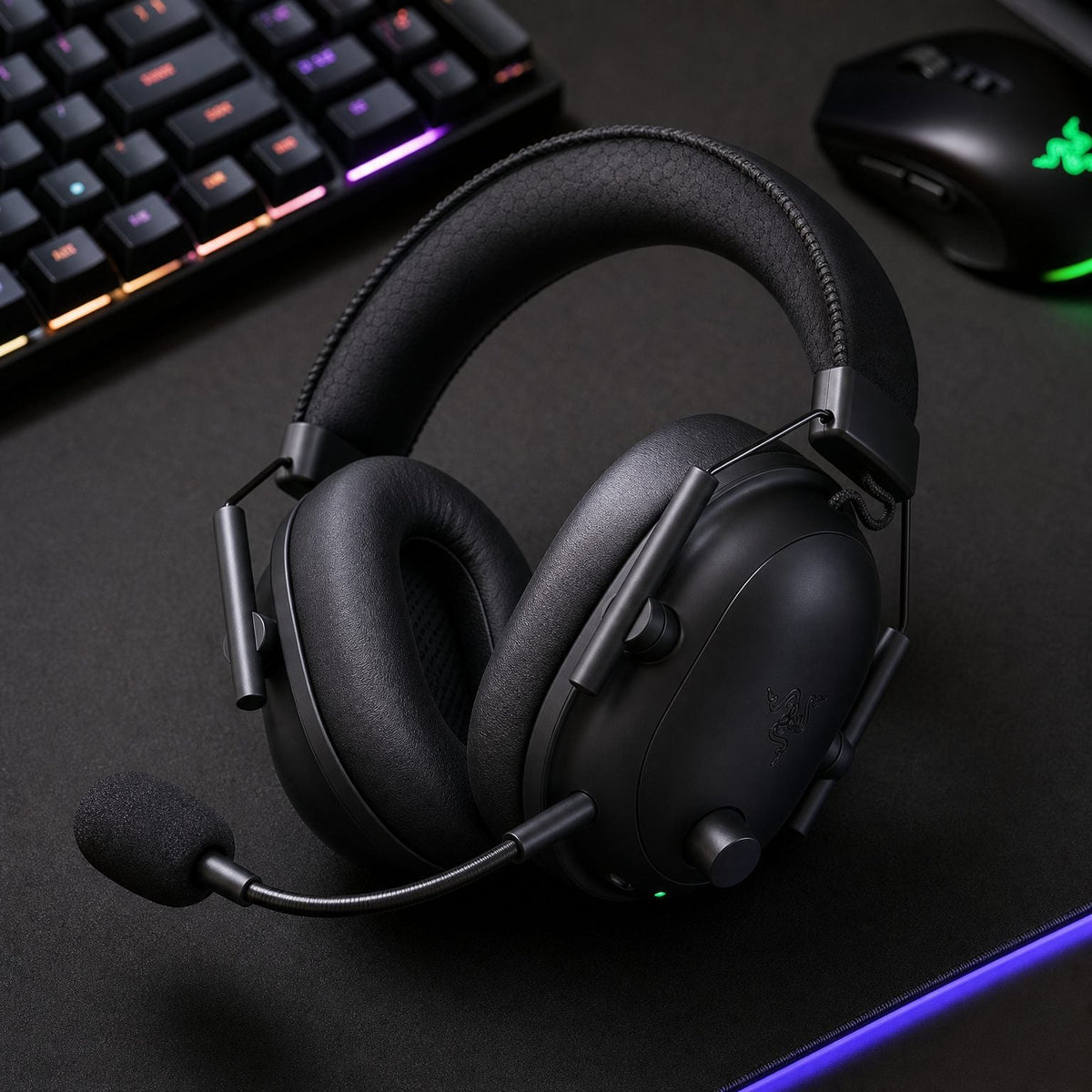Replacement ear pads for Razer BlackShark V2 Series, in use