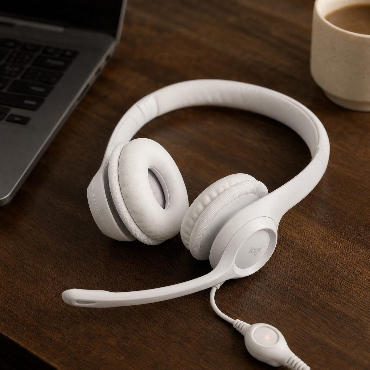 Replacement ear pads for Logitech H390 / Zone 300, in use