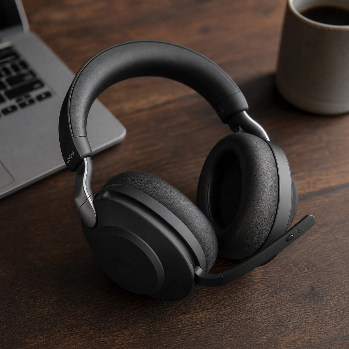 Replacement ear pads for Jabra Evolve2 85 Series, in use