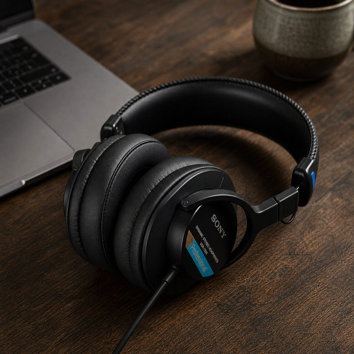 Replacement ear pads for Sony MDR Studio Series, in use