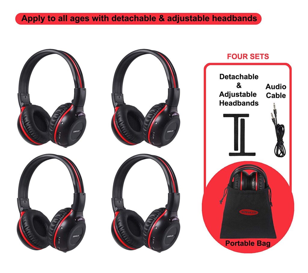 4 in 1 Pack of Vehicle HeadphonesIR Infrared Headphones-
