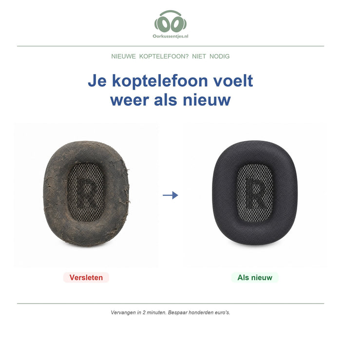 Oorkussens voor Apple AirPods Max – Geschikt voor AirPods Max (2020) & USB-C (2024) — Before and after