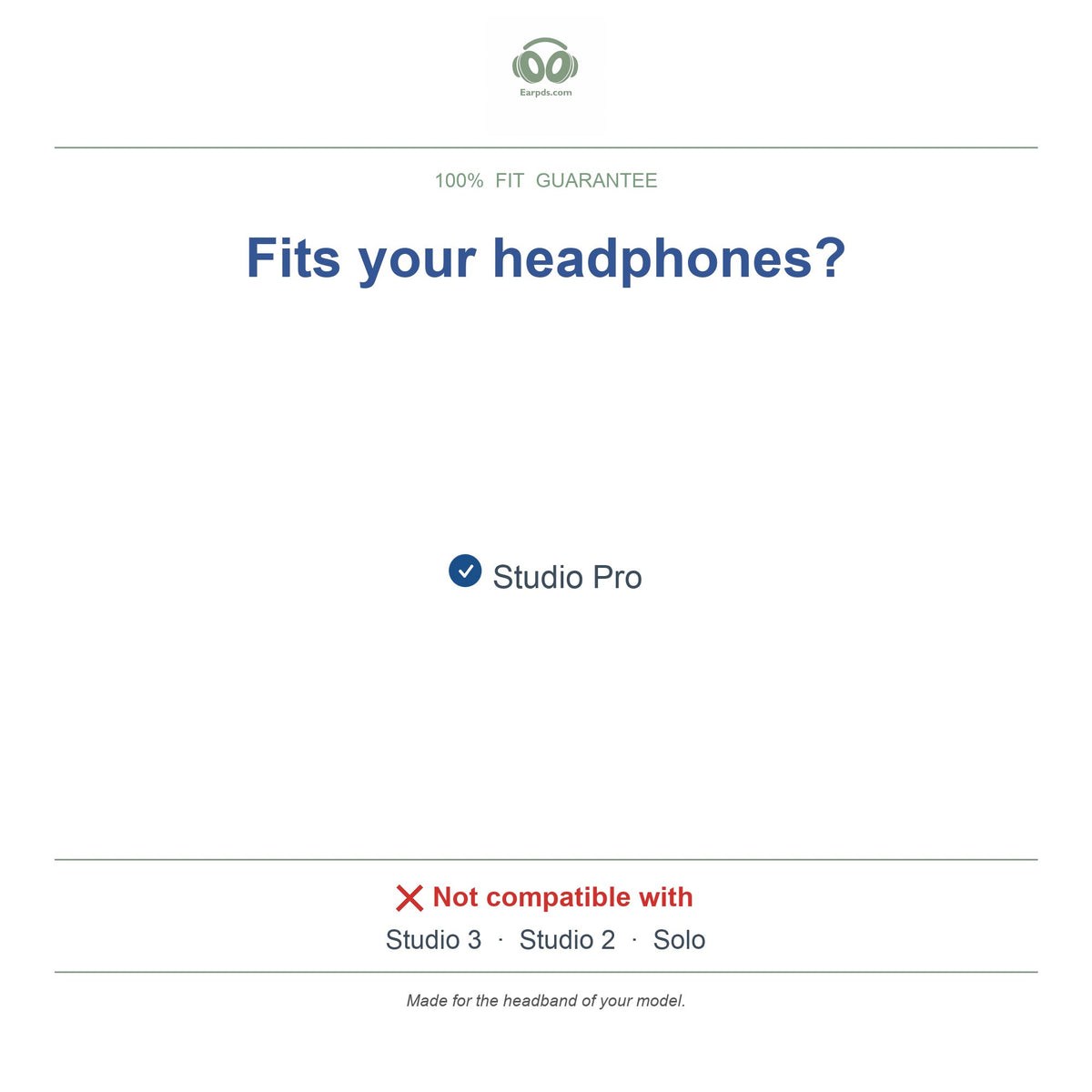 Headband for Beats Studio Pro, compatible models