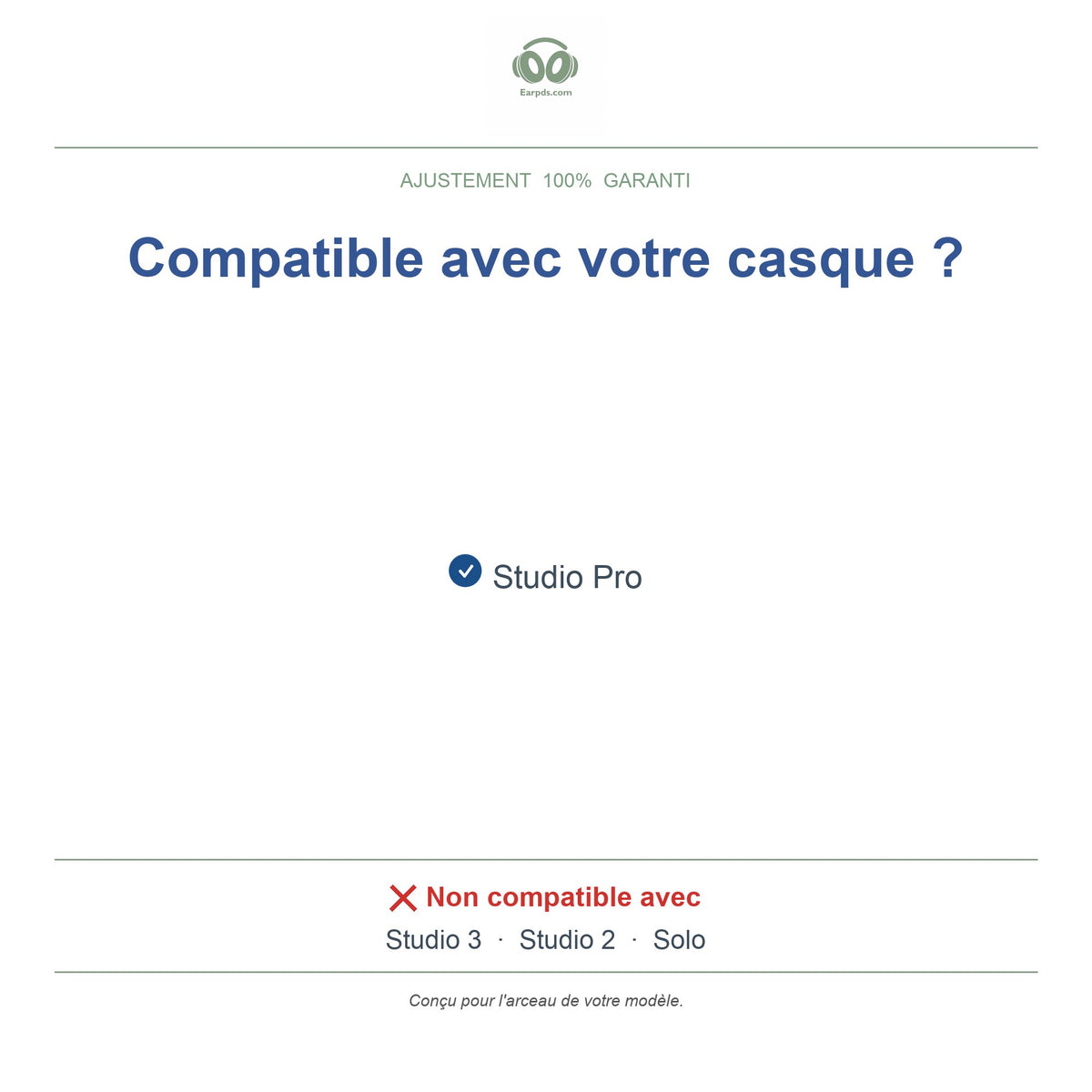 Arceau pour Beats Studio Pro, modèles compatibles