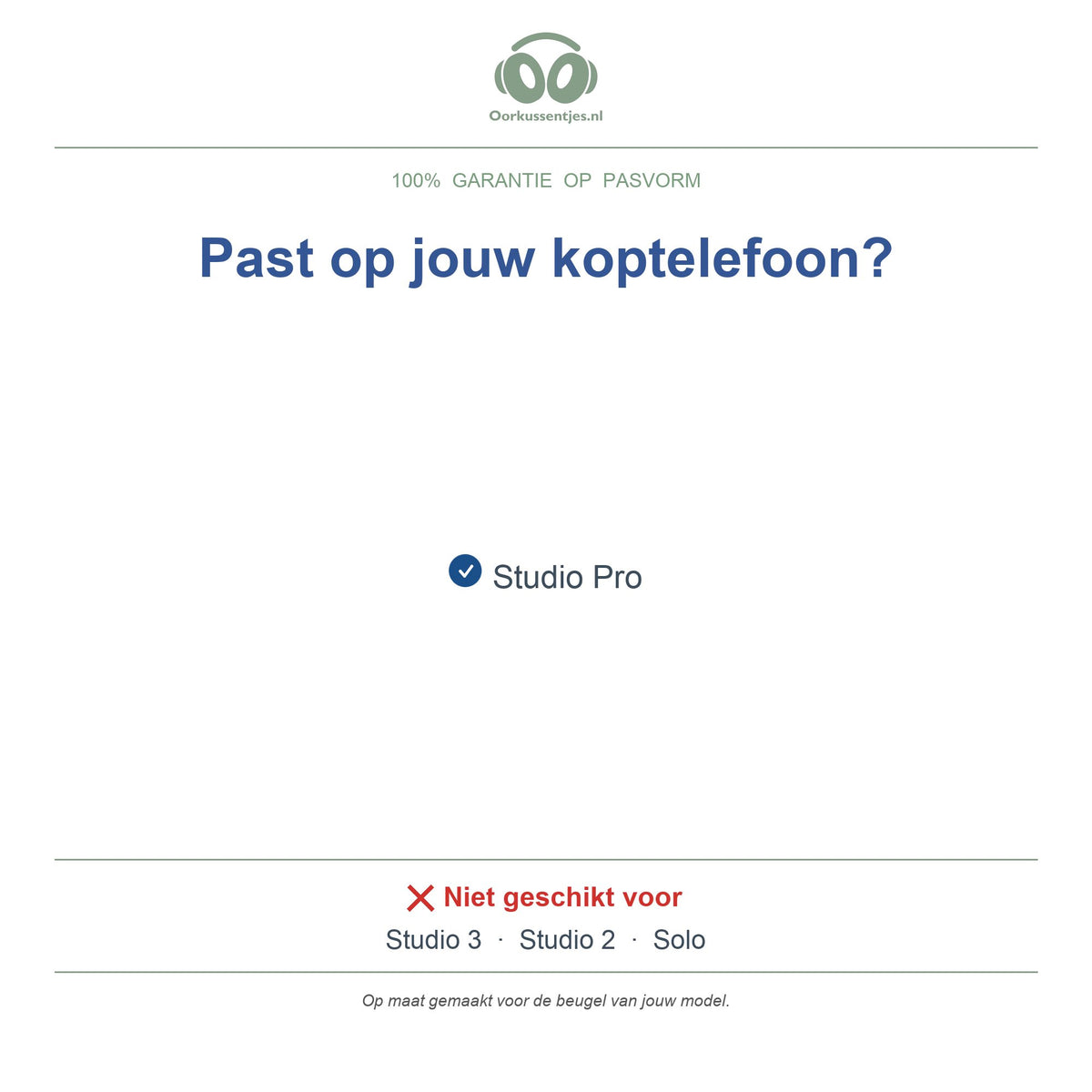 Kopfband für Beats Studio Pro – Ersatz-Kopfhörer-Kopfband (Ober- und Unterseite), passend für Studio Pro – nicht für Studio 3, Studio 2 oder Solo – kompatible Modelle
