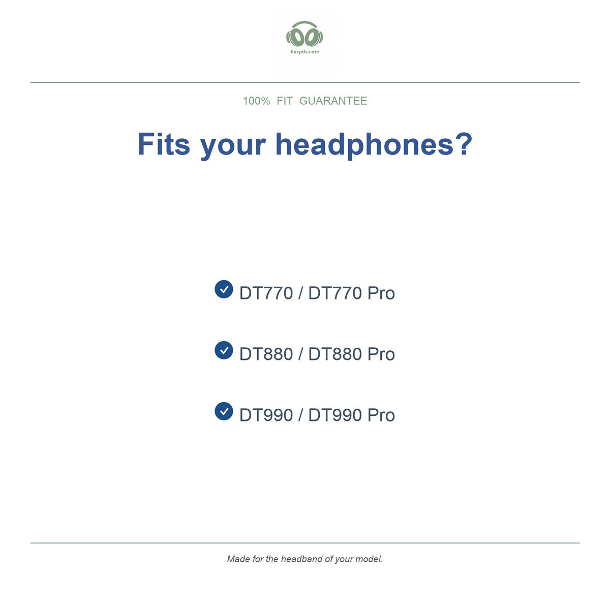 Headband for Beyerdynamic DT770 Pro, compatible models