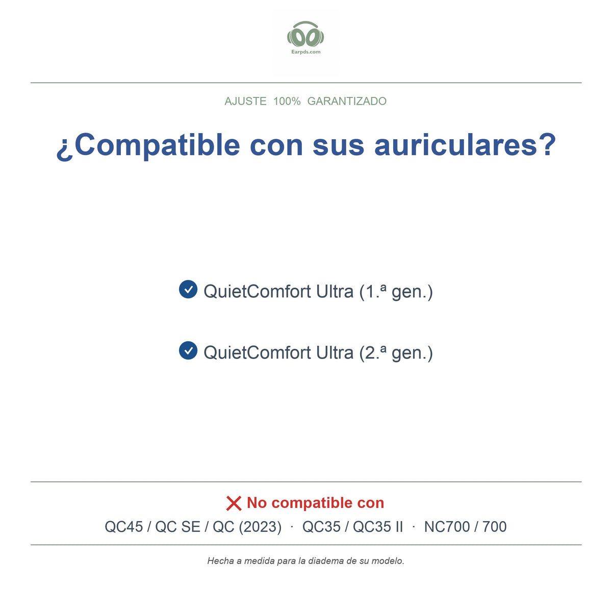 Diadema de repuesto para Bose QC Ultra, modelos compatibles