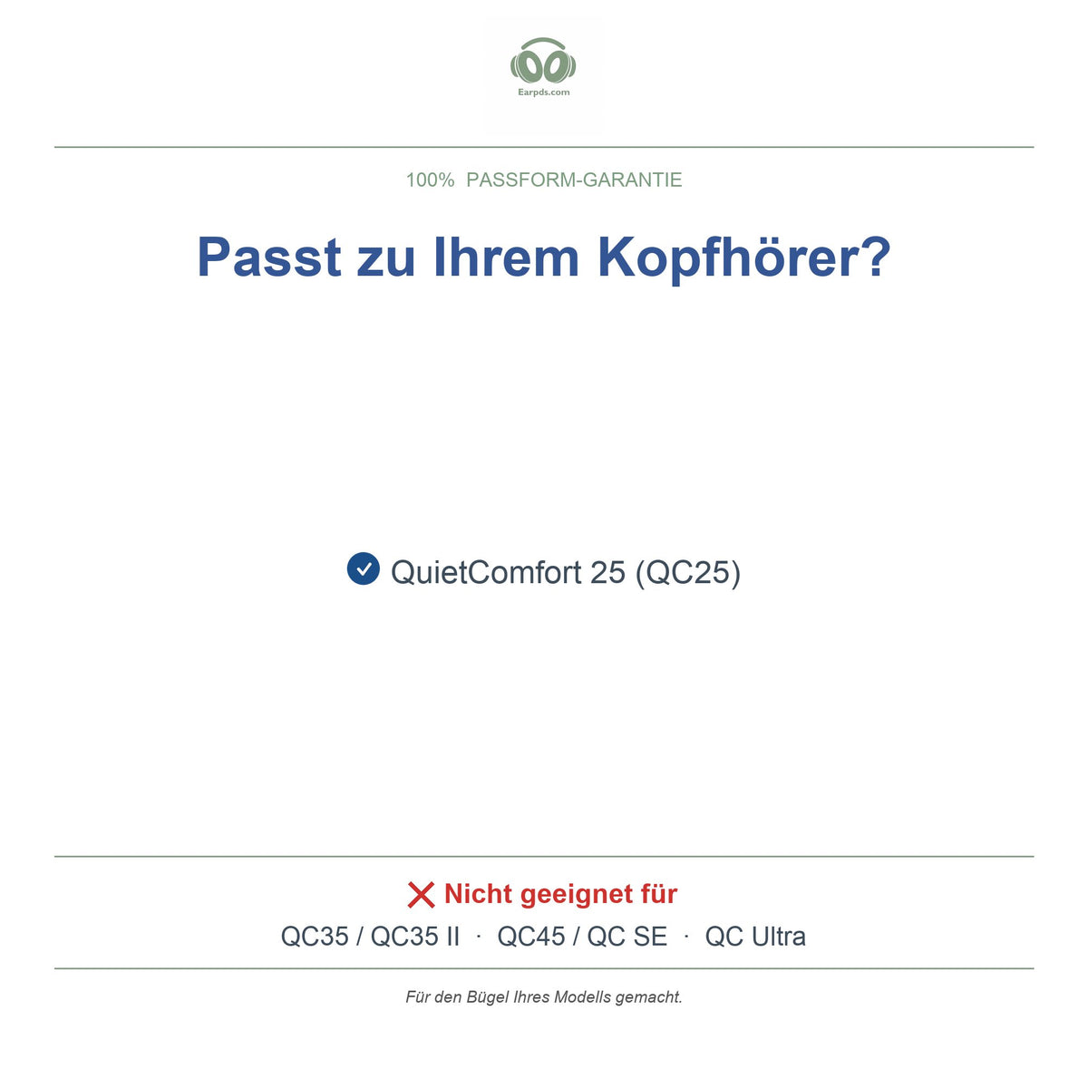 Kopfband für Bose QC25, kompatible Modelle