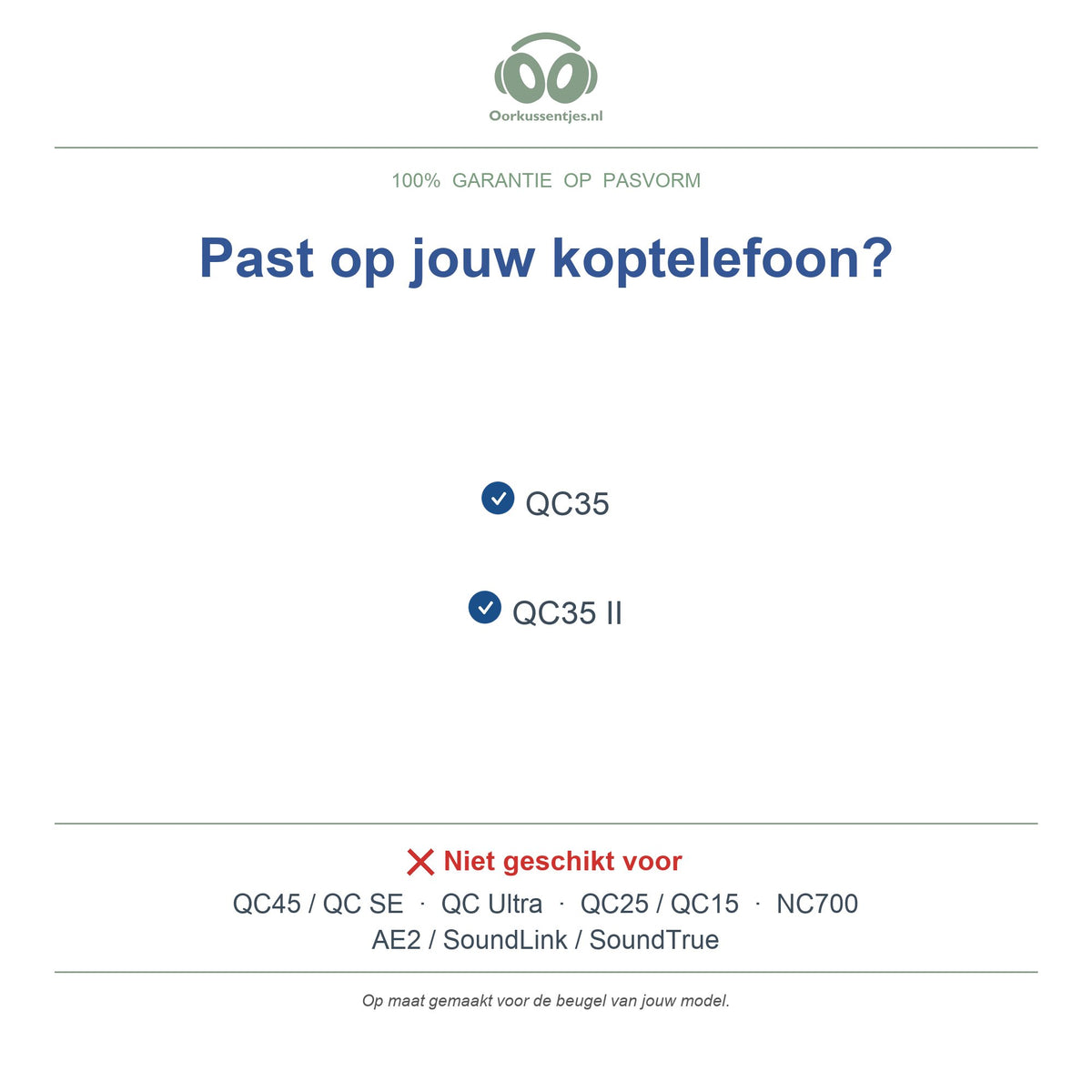 Kopfband für Bose QC35 – Ersatz-Kopfhörer-Kopfband, passend für QC35 und QC35 II – nicht für QC45 – kompatible Modelle