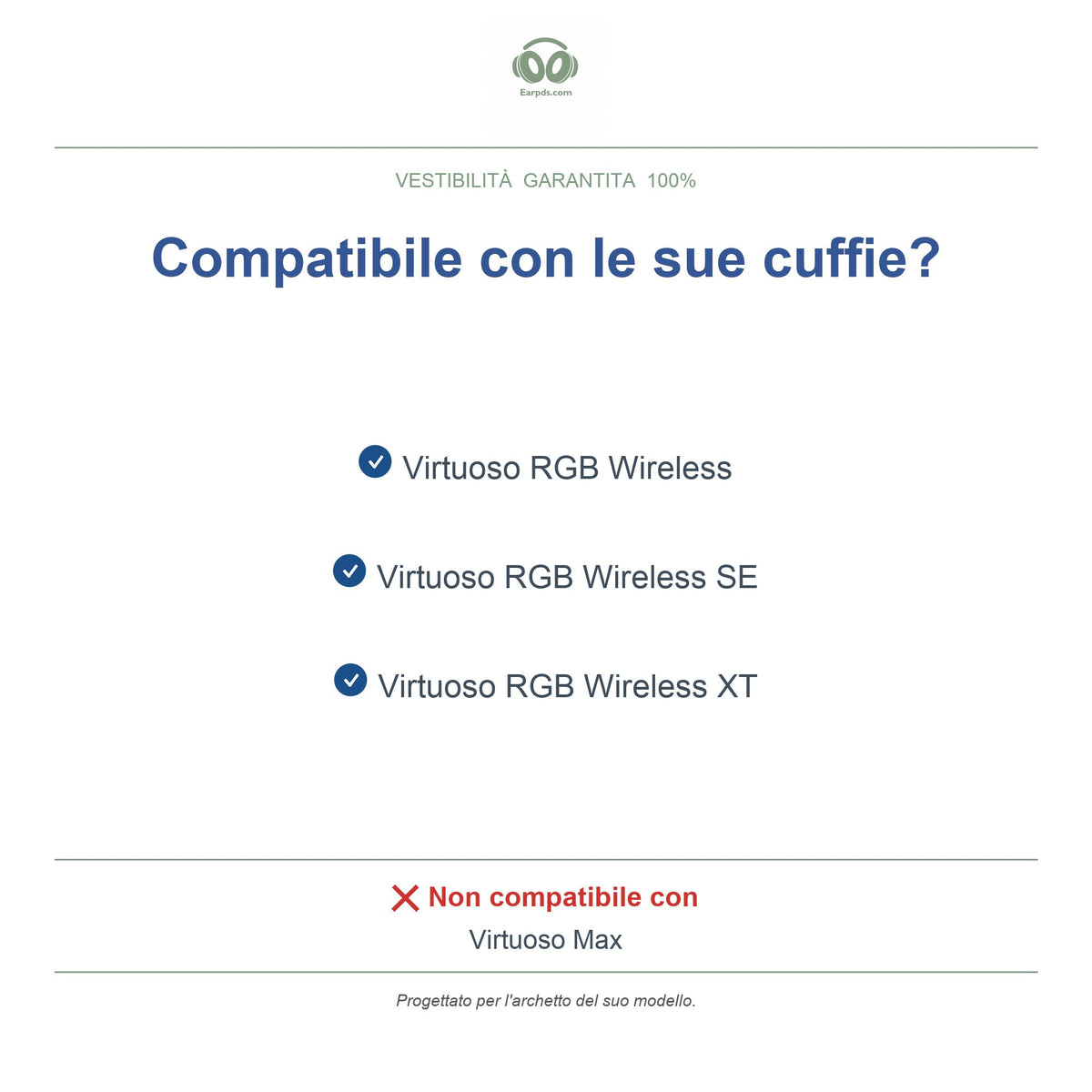 Archetto per Corsair Virtuoso RGB Wireless, modelli compatibili