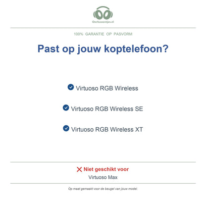 Kopfband für Corsair Virtuoso RGB Wireless – Ersatz-Kopfhörer-Kopfband, passend für Virtuoso RGB Wireless, SE und XT – nicht für Virtuoso Max – kompatible Modelle