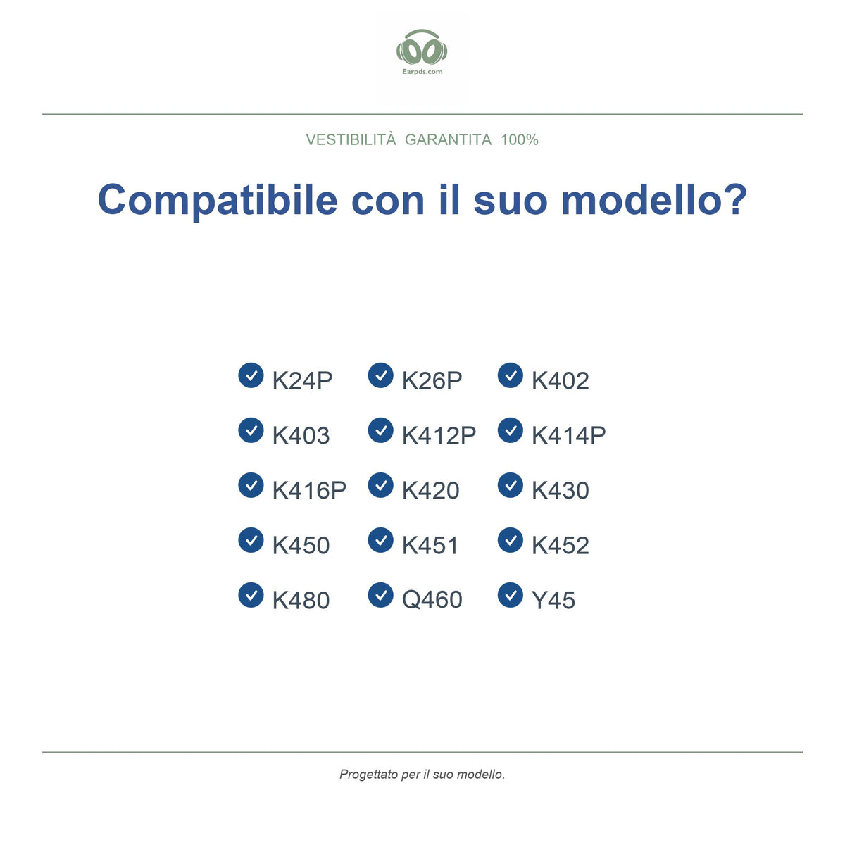 Cuscinetti di ricambio per AKG serie K400, modelli compatibili