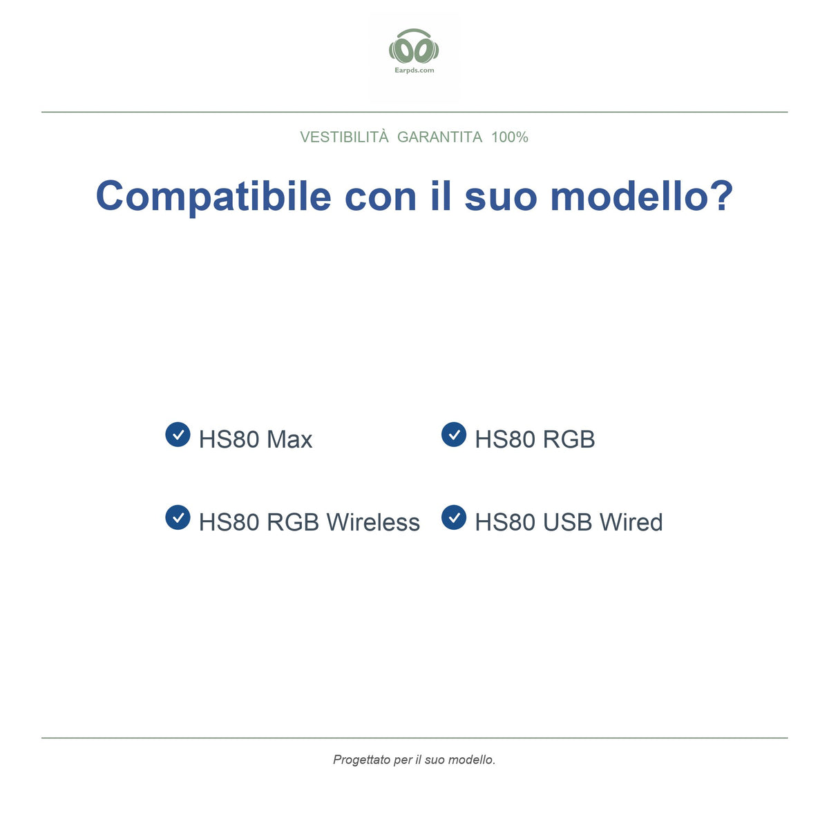 Cuscinetti di ricambio per serie Corsair HS80, modelli compatibili