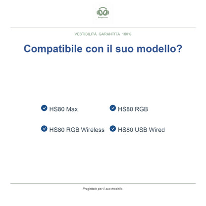 Cuscinetti di ricambio per serie Corsair HS80, modelli compatibili