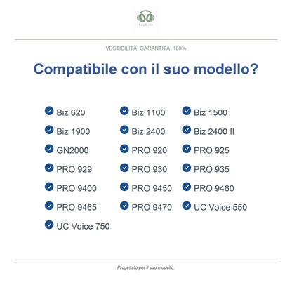 Cuscinetti per Jabra PRO 920/930 & serie Biz, modelli compatibili