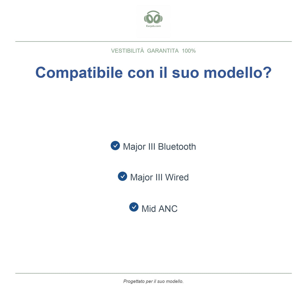 Cuscinetti di ricambio per Marshall Major III / Mid ANC, modelli compatibili