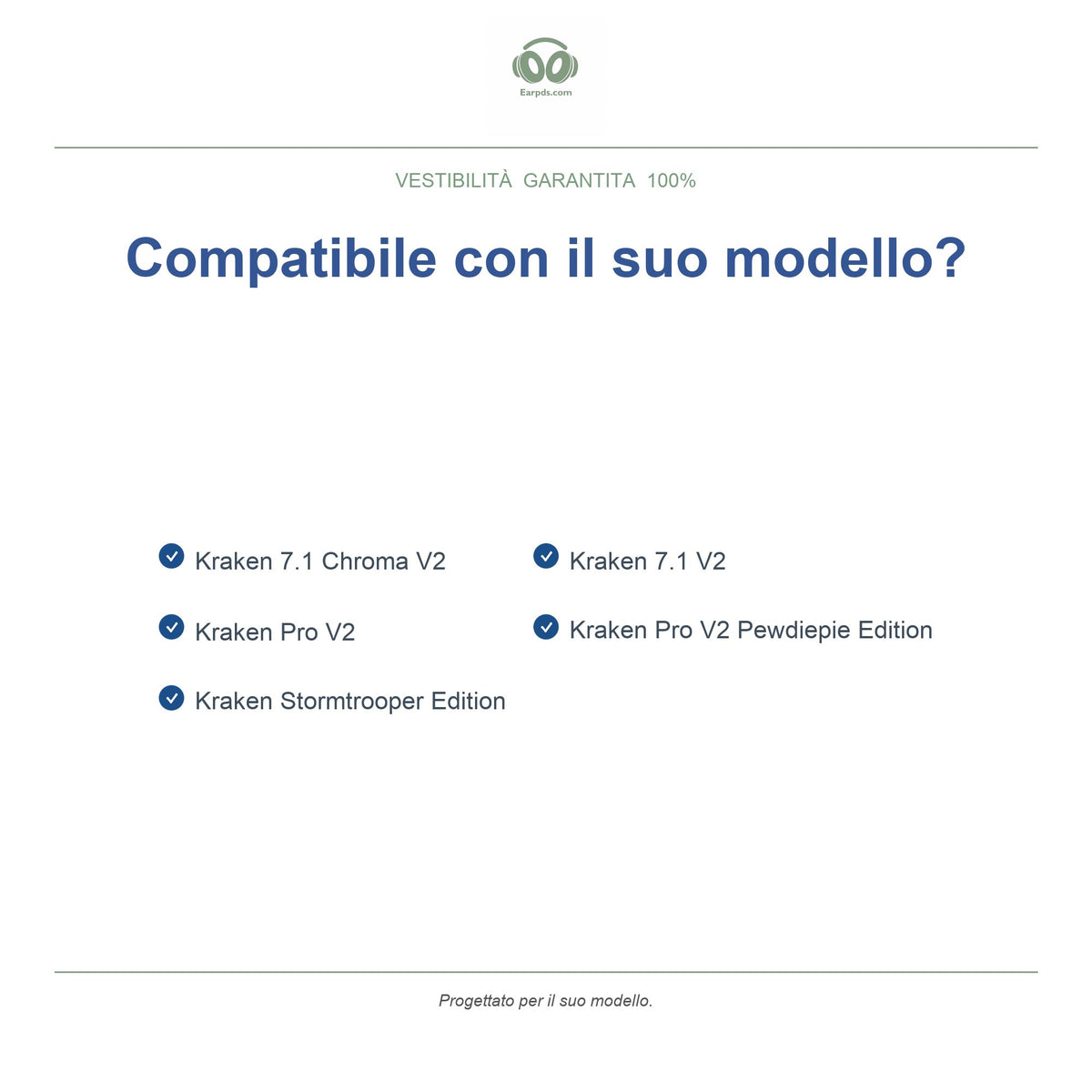Cuscinetti di ricambio per Razer serie Kraken V2, modelli compatibili