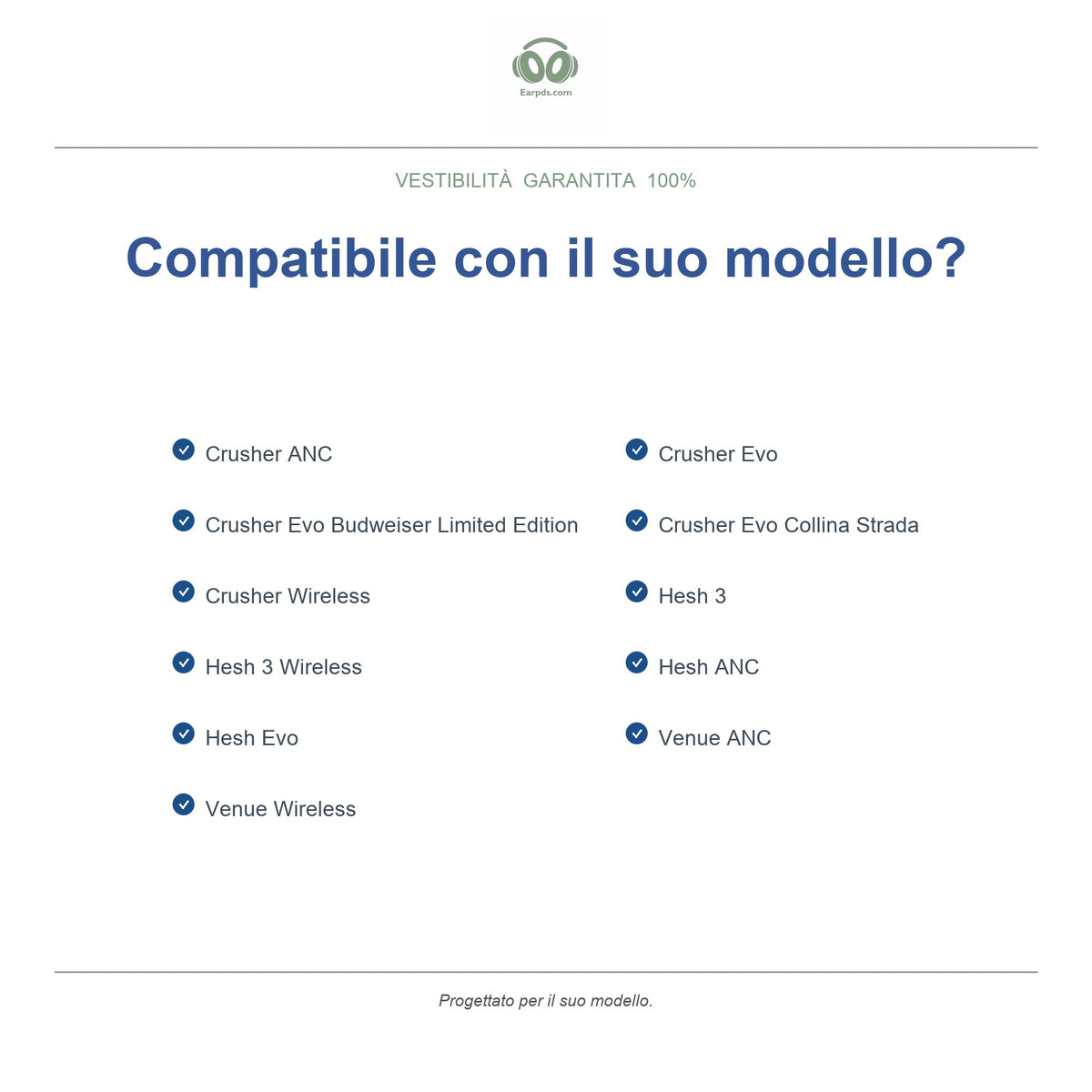 Cuscinetti di ricambio per Skullcandy Crusher / Hesh 3, modelli compatibili