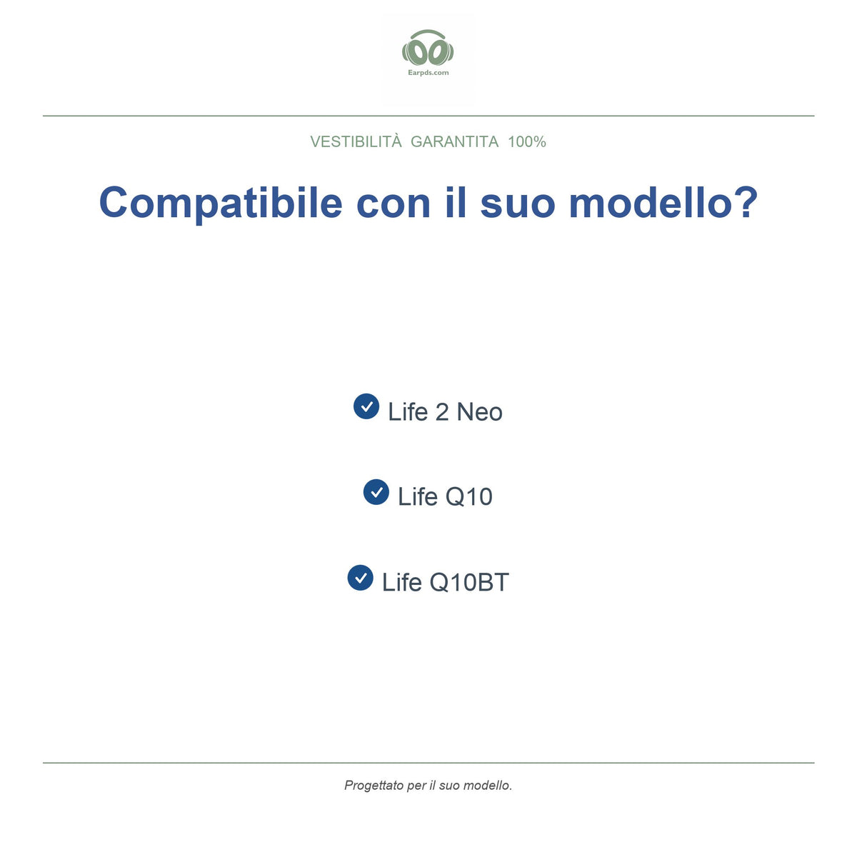 Cuscinetti di ricambio per serie Soundcore Life Q10, modelli compatibili