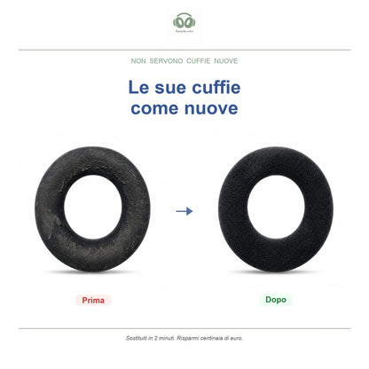 Cuscinetti per Beyerdynamic Amiron Home, prima e dopo