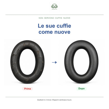 Cuscinetti per Bowers & Wilkins PX7, prima e dopo