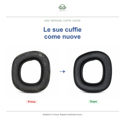 Cuscinetti di ricambio per serie Corsair HS80, prima e dopo