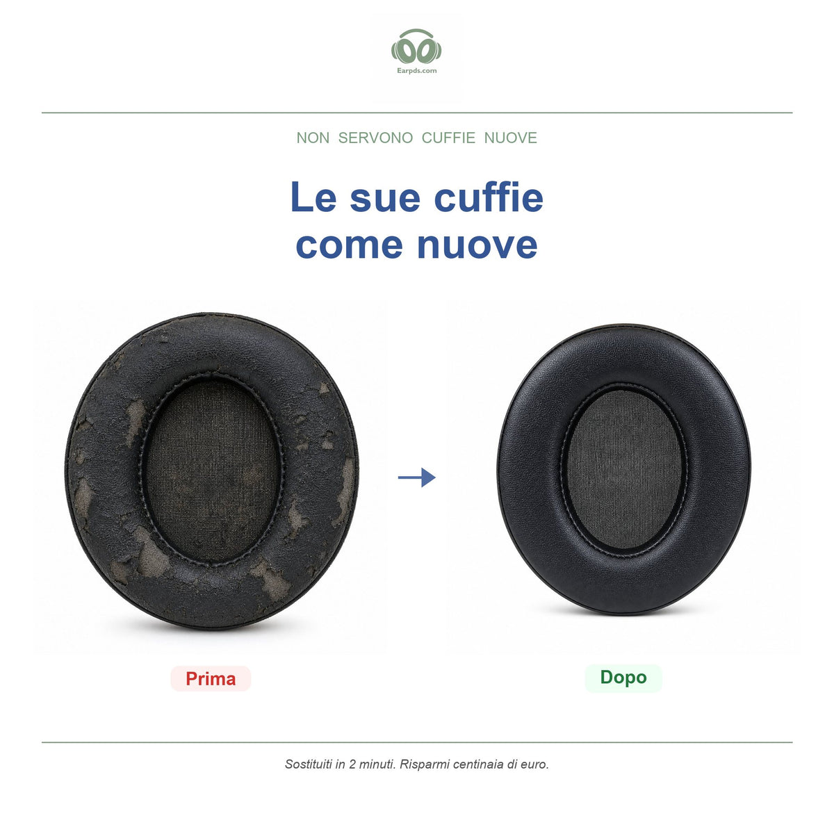 Cuscinetti di ricambio per Philips SHP9500 / SHP9600, prima e dopo
