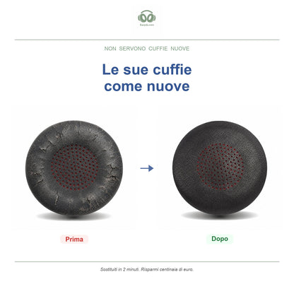 Cuscinetti di ricambio per Poly Voyager Focus UC, prima e dopo