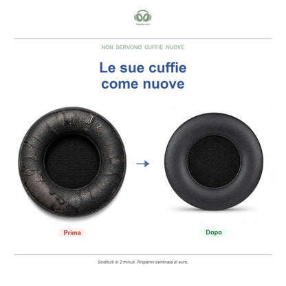 Cuscinetti di ricambio per Skullcandy serie Hesh / Hesh 2, prima e dopo