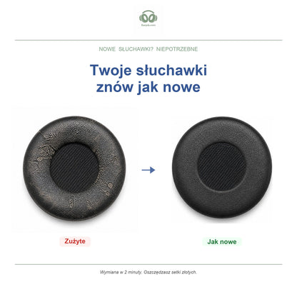 Gąbki do słuchawek Jabra Evolve 20/30/40/65 (1st gen), przed i po