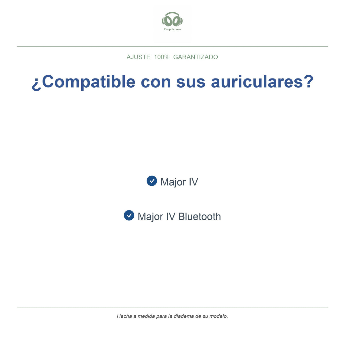 Diadema de repuesto para Marshall Major IV, modelos compatibles