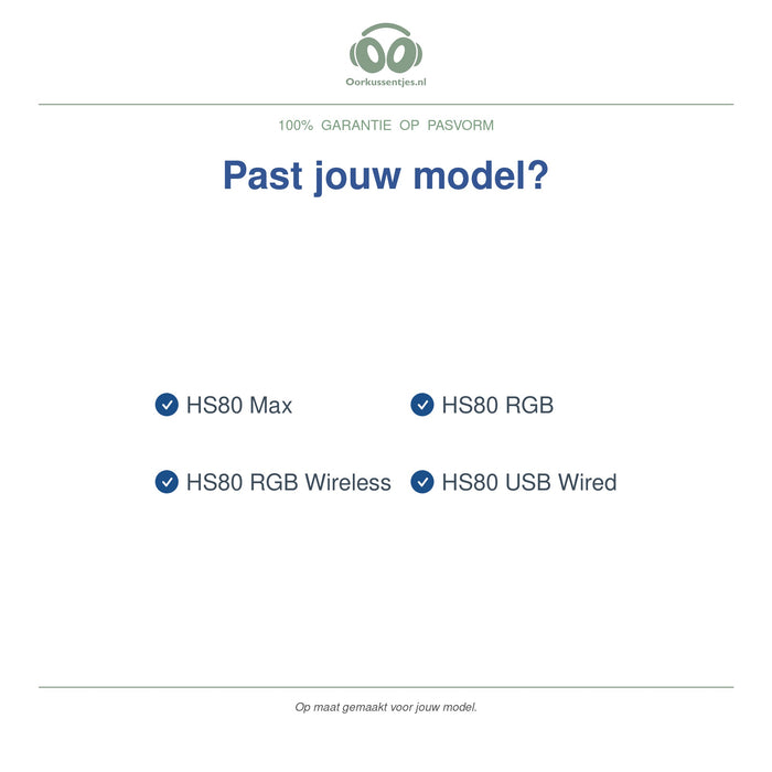 Oorkussens voor Corsair HS80 Serie – Geschikt voor HS80 RGB, HS80 RGB Wireless, HS80 Max en meer — Compatible models