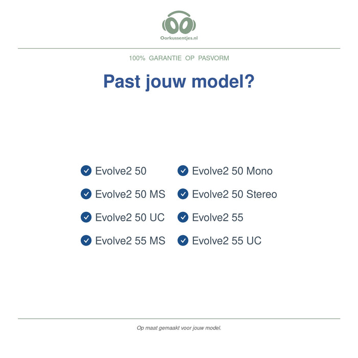 Oorkussens voor Jabra Evolve2 50 / 55 Serie – Geschikt voor Evolve2 50, Evolve2 55, Evolve2 50 UC en meer — Compatible models