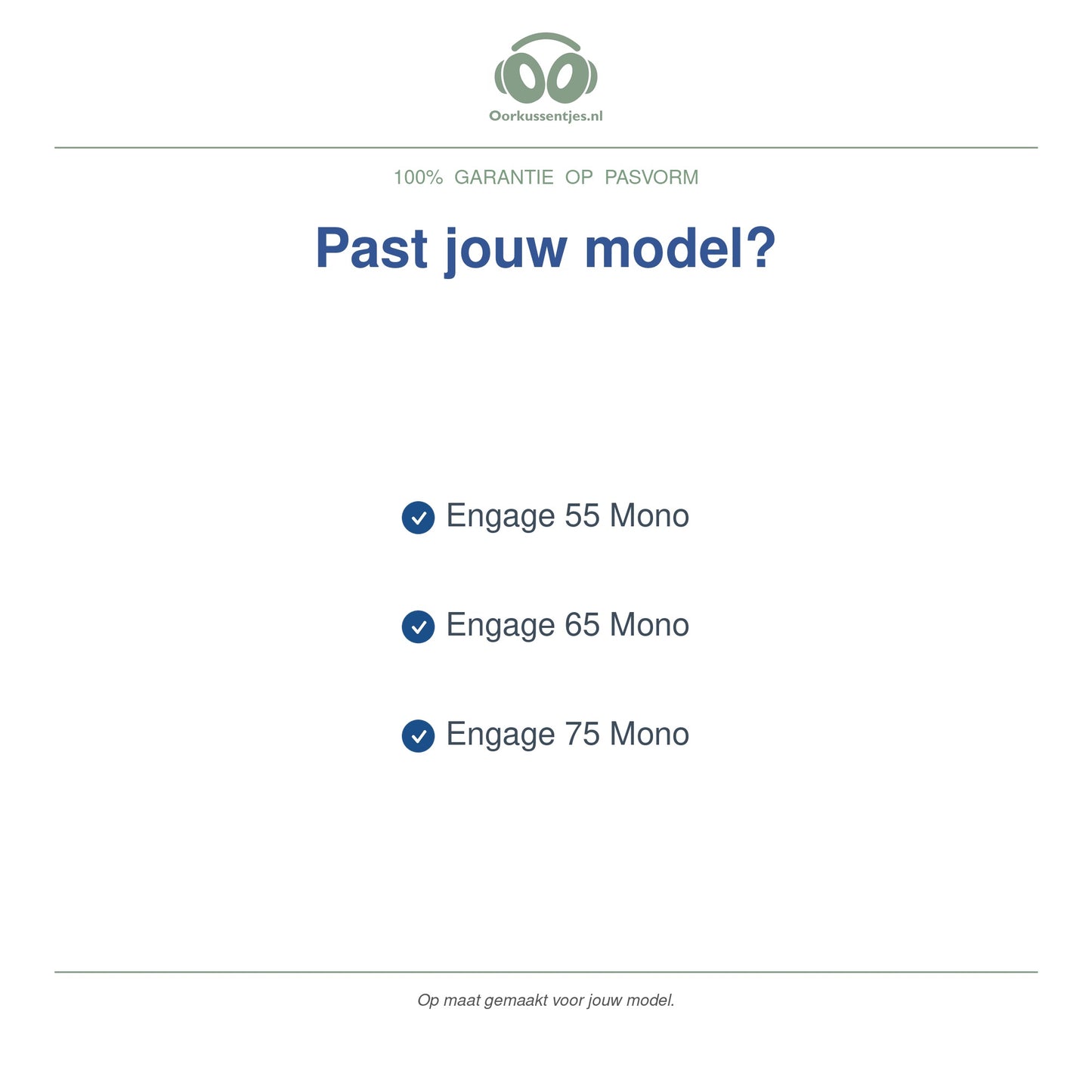Oorkussens voor Jabra Engage Mono Serie – Geschikt voor Engage 55, 65, 75 Mono — Compatible models