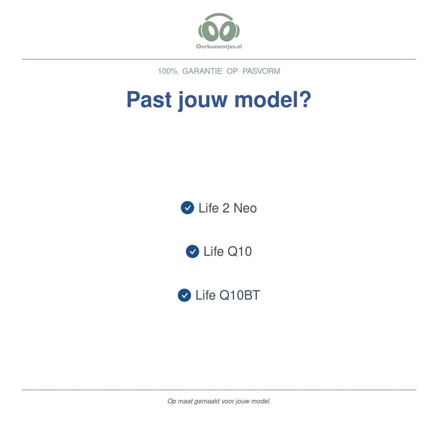Oorkussens voor Soundcore Life Q10 Serie – Geschikt voor Life Q10, Life Q10BT, Life 2 Neo — Compatible models