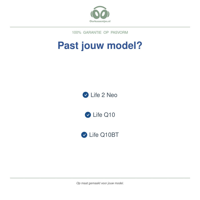 Oorkussens voor Soundcore Life Q10 Serie – Geschikt voor Life Q10, Life Q10BT, Life 2 Neo — Compatible models