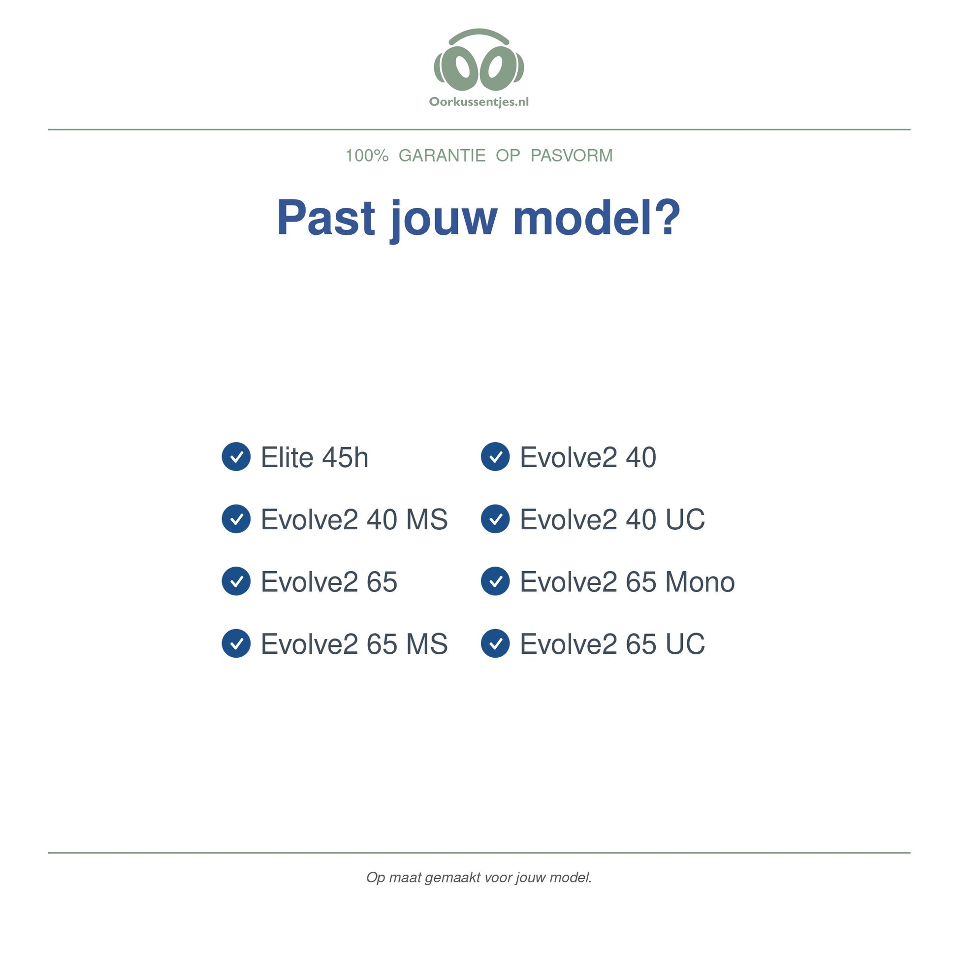 Oorkussens voor Jabra Evolve2 40 / 65 Serie – Geschikt voor Evolve2 40, Evolve2 65, Elite 45h en meer — Compatible models