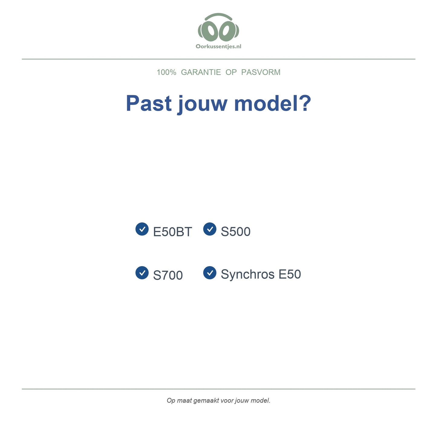 Oorkussens voor JBL Synchros Serie – Geschikt voor Synchros E50, E50BT, S500, S700 — Compatible models