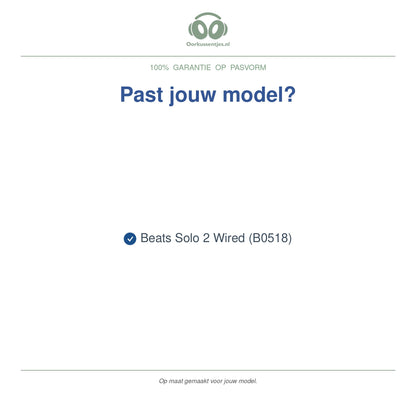 Oorkussens voor Beats Solo 2 Wired – Geschikt voor Beats Solo 2 Wired (B0518) — Compatible models