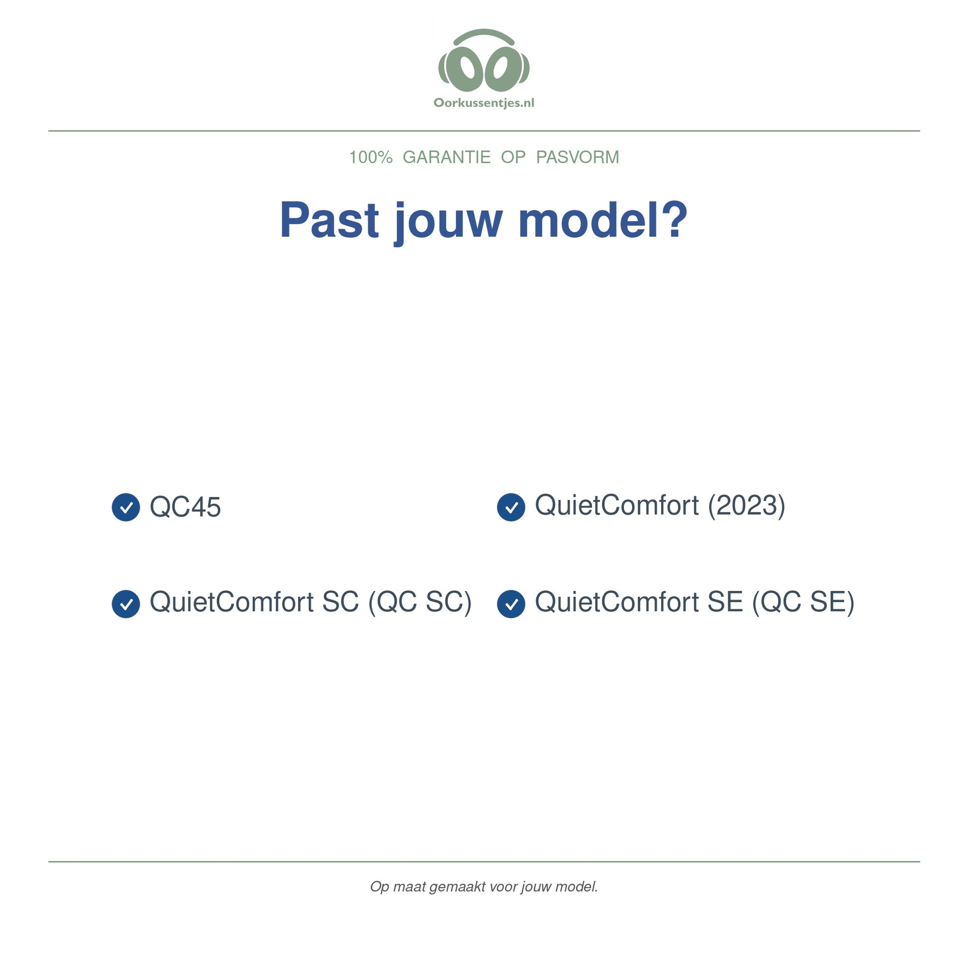 Oorkussens voor Bose QC45 Serie – Geschikt voor QC45, QC SE, QuietComfort 2023 en meer — Compatible models
