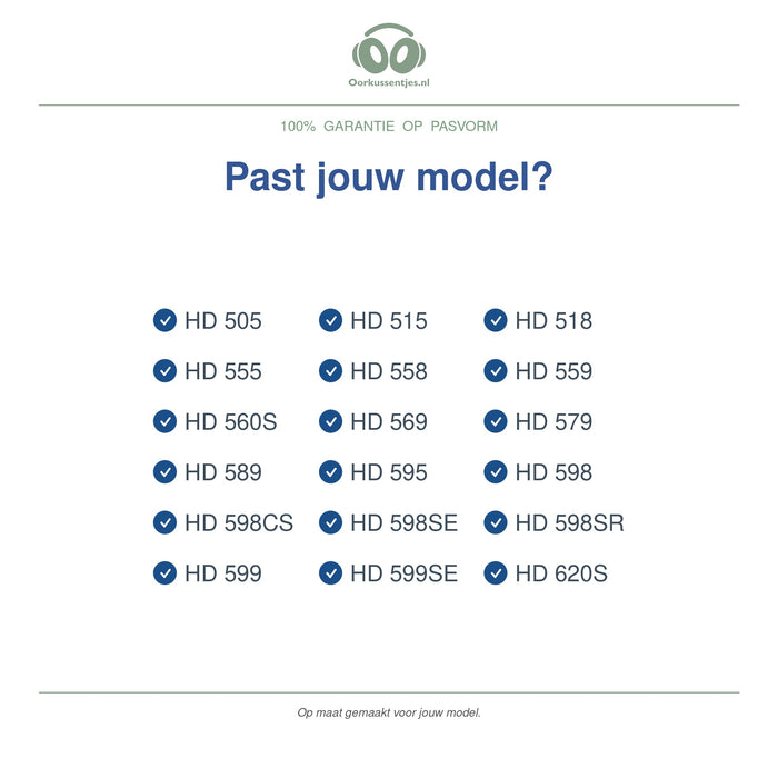 Oorkussens voor Sennheiser HD 500 Serie – Geschikt voor HD 558, HD 598, HD 599, HD 560S en meer — Compatible models