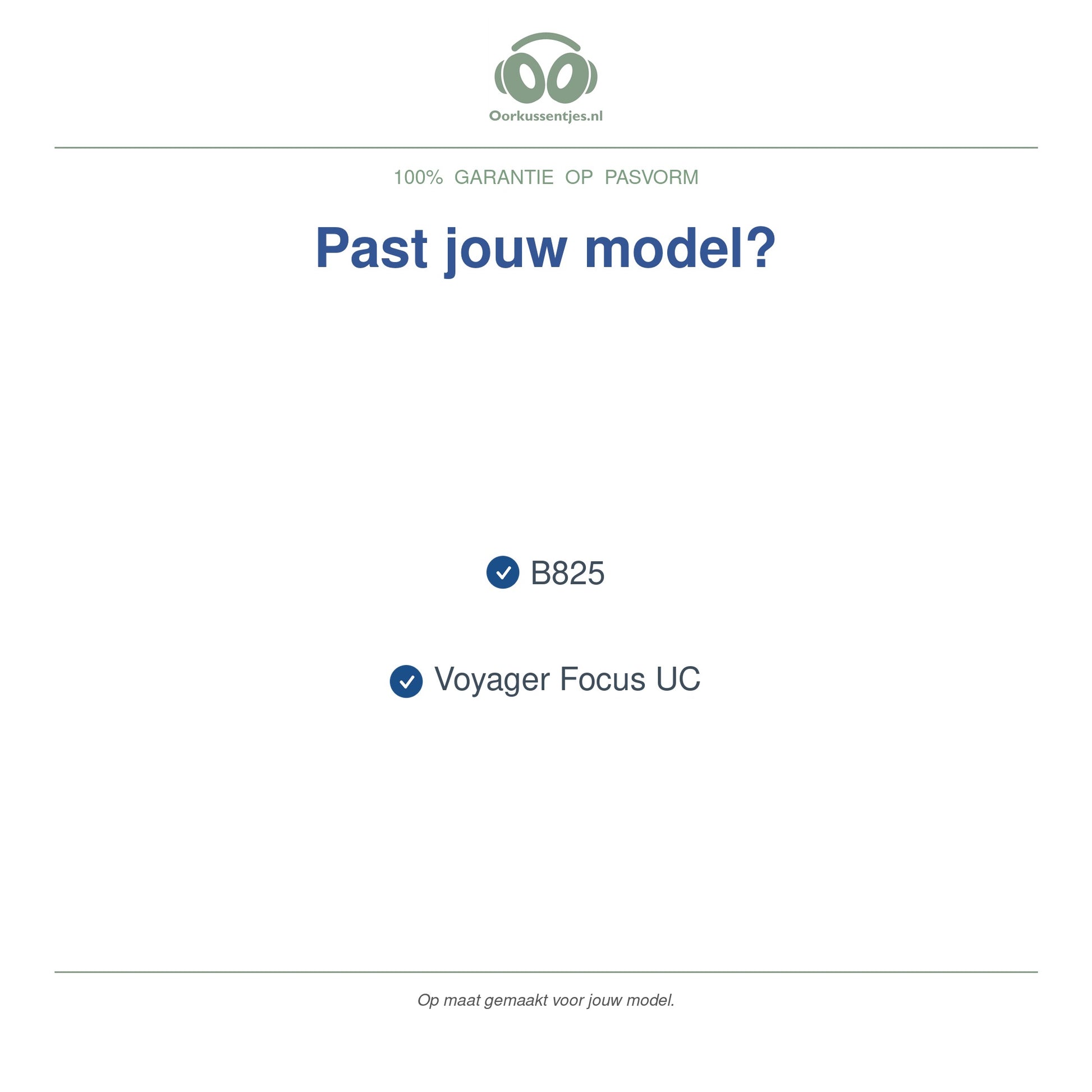 Oorkussens voor Poly Voyager Focus UC – Geschikt voor Voyager Focus UC, B825 — Compatible models