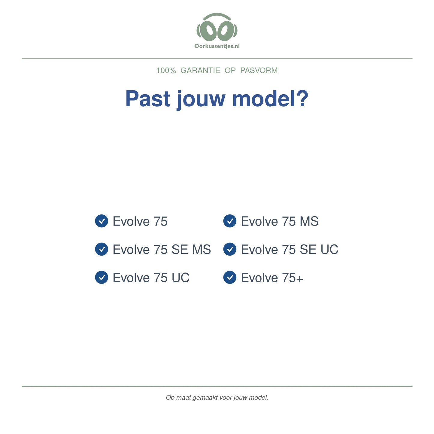 Oorkussens voor Jabra Evolve 75 Serie – Geschikt voor Evolve 75, Evolve 75+, Evolve 75 UC en meer — Compatible models