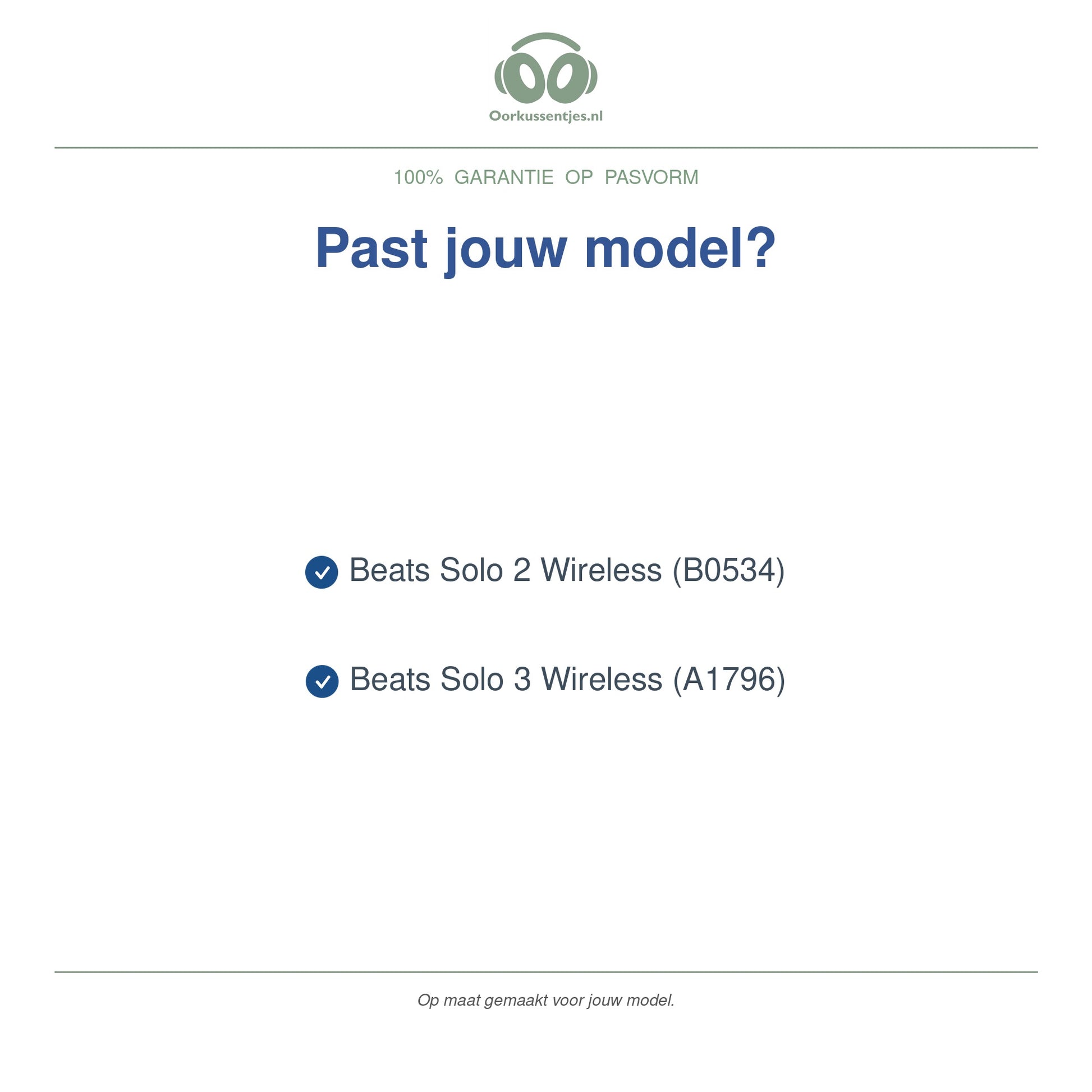 Oorkussens voor Beats Solo 2 / 3 Wireless – Geschikt voor Solo 2 Wireless, Solo 3 Wireless — Compatible models