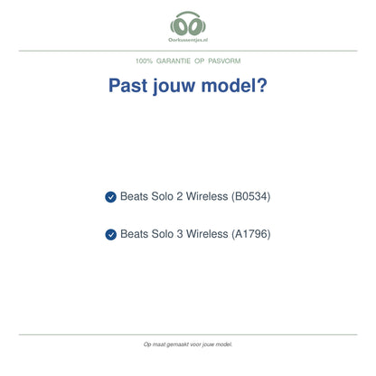 Oorkussens voor Beats Solo 2 / 3 Wireless – Geschikt voor Solo 2 Wireless, Solo 3 Wireless — Compatible models